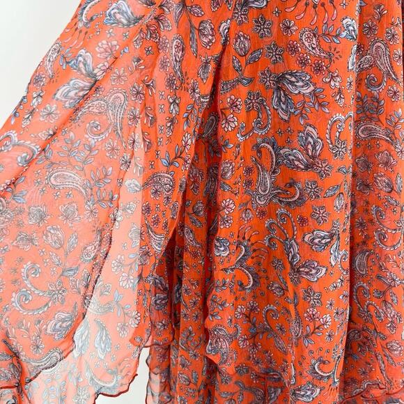 MISA LOS ANGELES Adele Paisley Halter Handkerchief Hem Dress Midi Layered Large - Picture 10 of 15